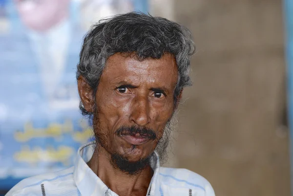 Aden, イエメンの正体不明の年配の男性の肖像画. — ストック写真