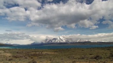 Güzel sahne Torres del Paine Milli Parkı, Patagonia, Şili.
