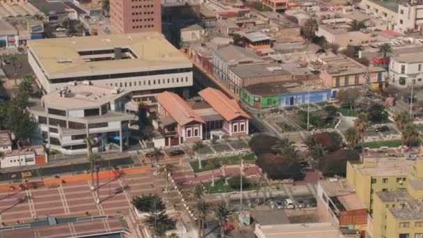 Arica, Chile Morro de Arica Tepesi'nden bina colonial için görüntüleyin. — Stok video