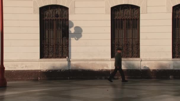 Exterior of the Arica-La Paz railway station building in Arica, Chile. — Stock Video