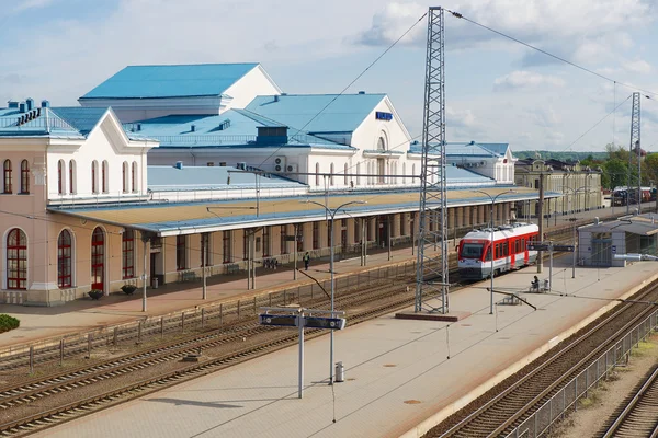 Vista para a estação ferroviária de Vilnius, Lituânia . — Fotografia de Stock