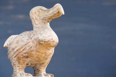 Ahşap Dodo kuşu - Mauritius Adası'tipik Hediyelik eşya. Dodo Mauritius Adası endemik bir soyu tükenmiş uçamayan kuş olduğunu.