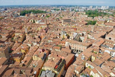 View from the top of Asinelli tower to Bologna, Italy.