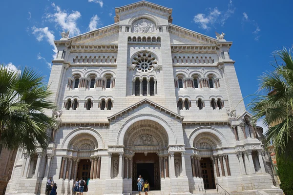Exterior of the Monaco Cathedral (Cathedrale de Monaco) in Monaco-Ville, Monaco. — Stockfoto