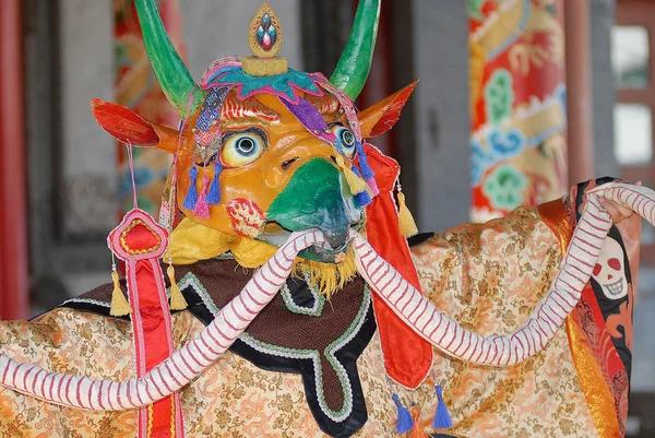Tradycyjnego szamana maski i kostiumy w Ułan Bator, Mongolia. — Zdjęcie stockowe