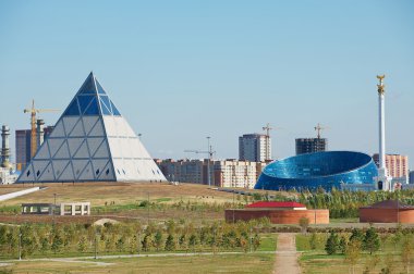 View to the modern architecture buildings in Astana, Kazakhstan.