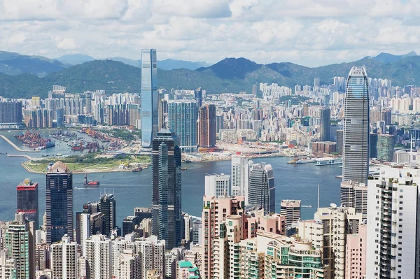 Cityscape da cidade de Hong Kong em Hong Kong, China . — Fotografia de Stock