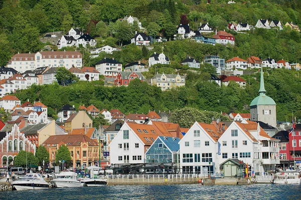 查看到卑尔根，挪威的老建筑. — 图库照片