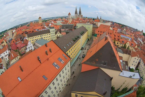 Vista aérea de los edificios históricos de Ratisbona, Alemania . — Foto de Stock