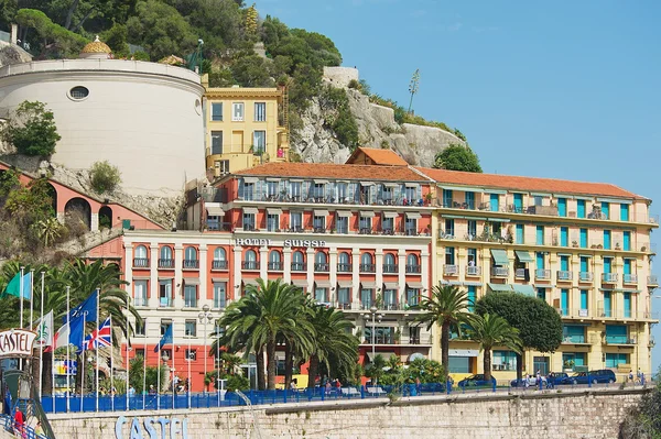 Exterior de los edificios históricos y Hotel Suisse en Niza, Francia . —  Fotos de Stock