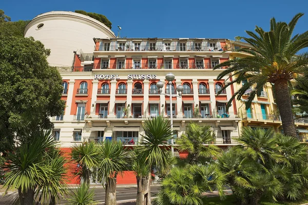 Extérieur du bâtiment historique de l'Hôtel Suisse à Nice, France . — Photo