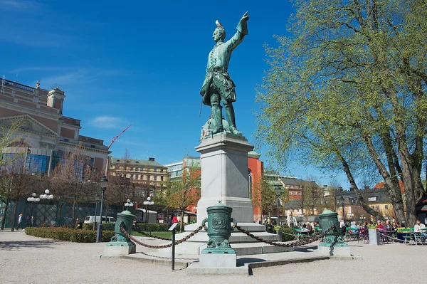 Exterior da estátua de Carlos XII (Karl XII) em Estocolmo, Suécia . — Fotografia de Stock