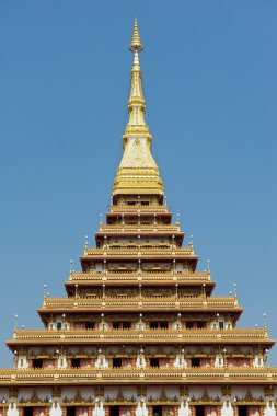 Exterior  detail of the Phra Mahatat Kaen Nakhon temple in Khon Kaen, Thailand.