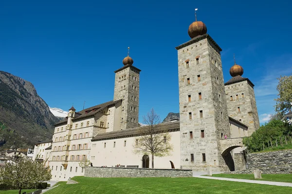 Brig (Brig-Glis), İsviçre bina Stockalper Sarayı görüntülemek. - Stok İmaj