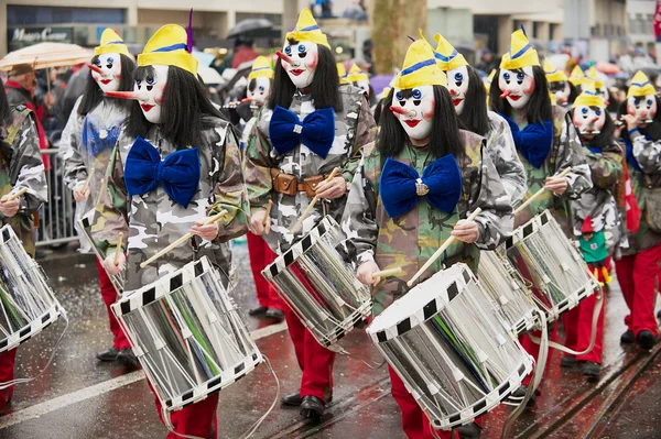 People take part in Basel Carnival in Basel, Switzerland. — ストック写真