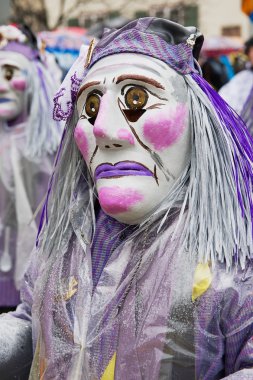 People take part in Basel Carnival in Basel, Switzerland.