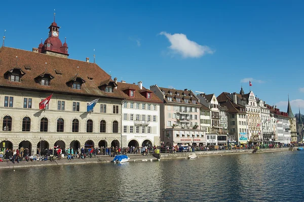 View to the historical buildings in Lucerne, Switzerland. — Stock Fotó