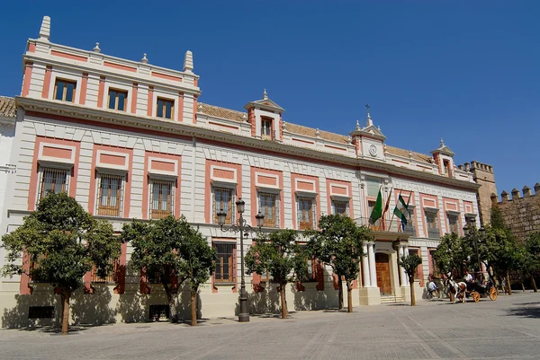 Exterior of the historical building in Seville Spain. — стокове фото