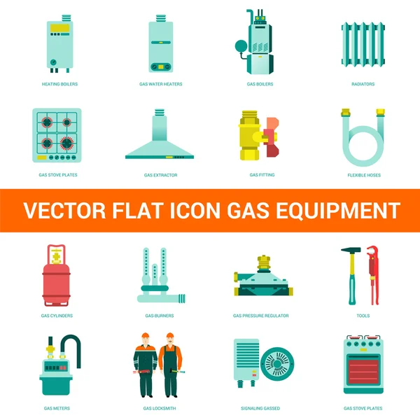 Vector flat icon gas equipment — Stock Illustration Vector flat icon gas equipment Royalty Free Stock Vectors