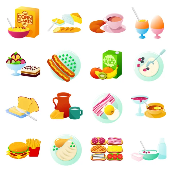 Ontbijt kleurovergang pictogram 4 x 4 — Stockvector