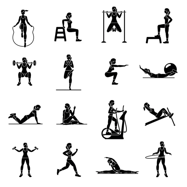 Aerobik simgeler. 4x4. siyah