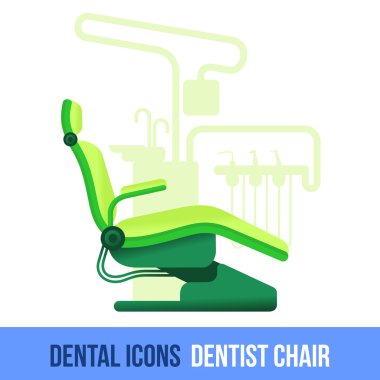 Vector flat dental icon. Dentist chair clipart