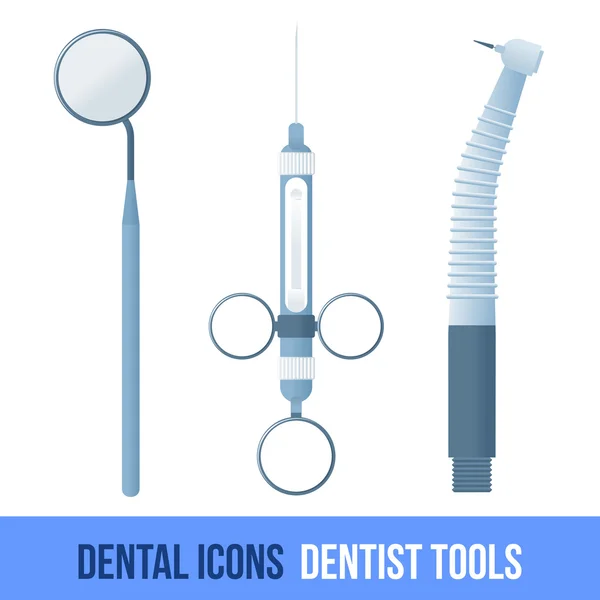 Vector plat tandheelkundige pictogram. Tandarts tools. — Stockvector