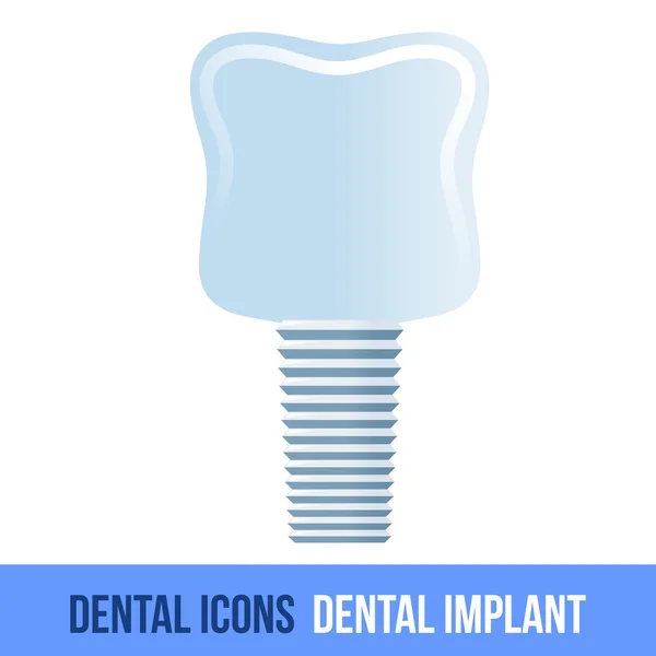 Vector plat tandheelkundige pictogram. Dental implant — Stockvector