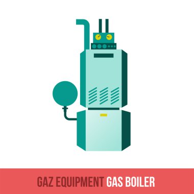vektör düz simgesi gaz kazanı.