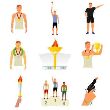 Vector flat icon sport events clipart