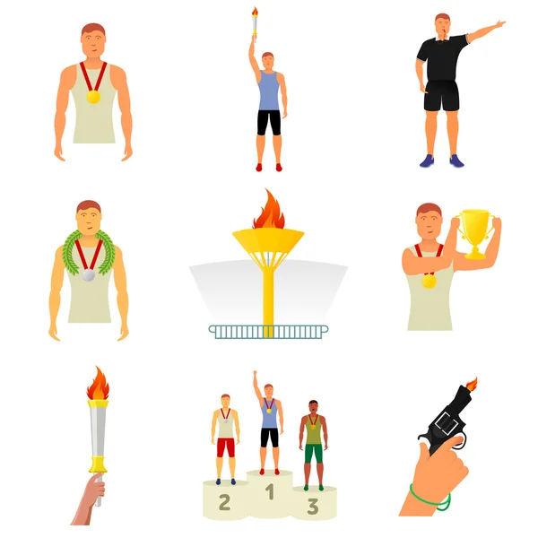 Vecteur plat icône événements sportifs — Image vectorielle