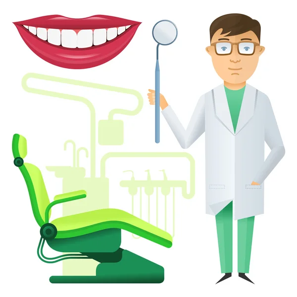 Vector plat tandheelkundige pictogram — Stockvector