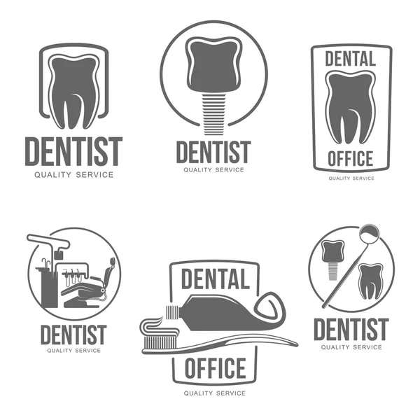 Set diş logosu — Stok Vektör