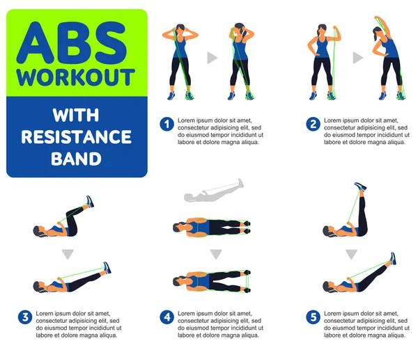 Aërobe pictogrammen. Abs training — Stockvector