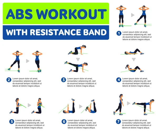 Iconos aeróbicos. Entrenamiento Abdominales — Vector de stock