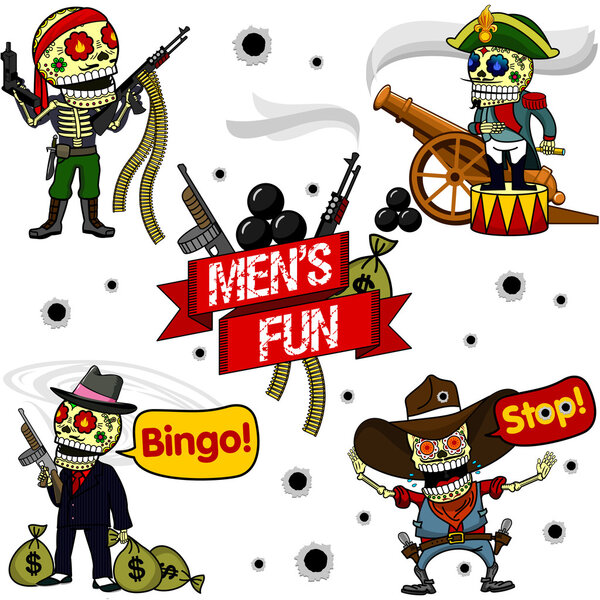 Funny skeletons. Men's Fun.