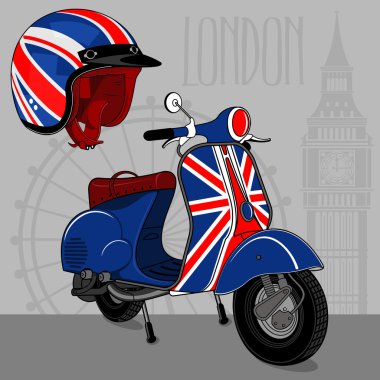scooter. london. clipart
