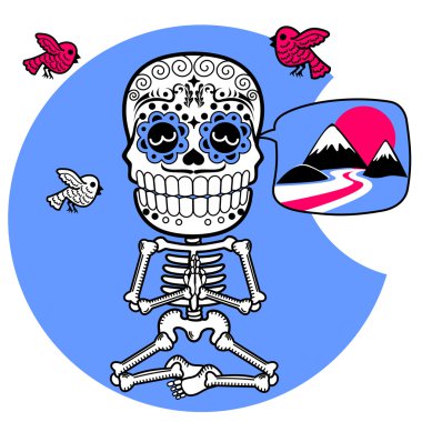 İskeletler. T-shirt. Meditacion. Adam