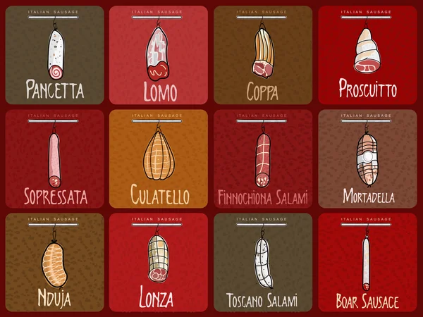 Итальянская колбаса — стоковый вектор