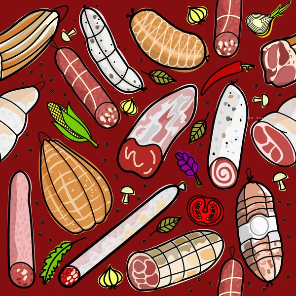 Salsiccia italiana — Vettoriale Stock