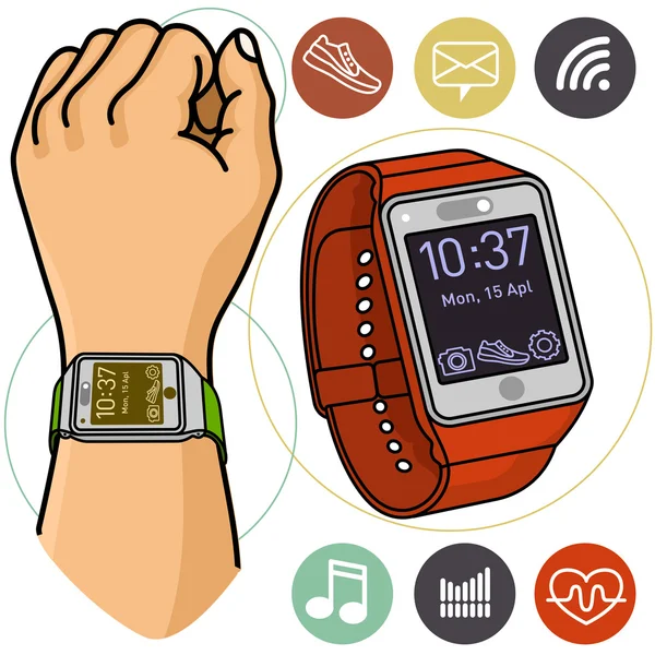 Fitness trackers — Stock Vector