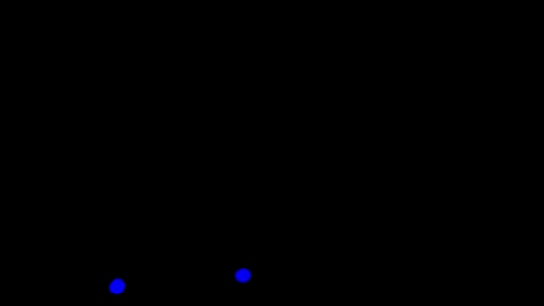 Movimiento caótico de luces azules sobre fondo negro . — Vídeo de stock