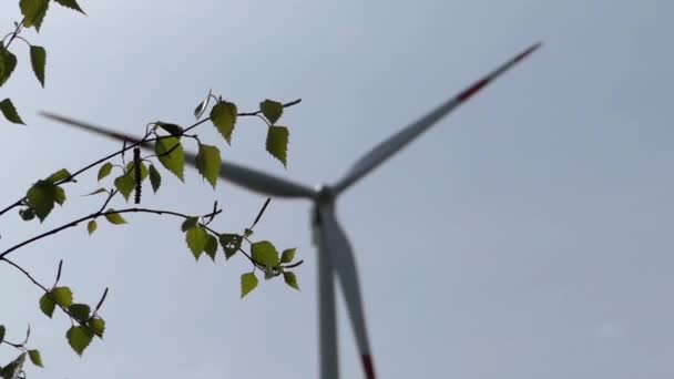 Elektrowni wiatrowej działa w czasie rzeczywistym. — Wideo stockowe