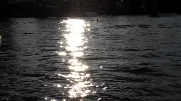 Der Wakeboarder fährt in Zeitlupe auf dem Wasser. — Stockvideo