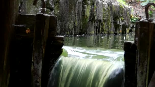 El flujo de agua supera los obstáculos . — Vídeo de stock