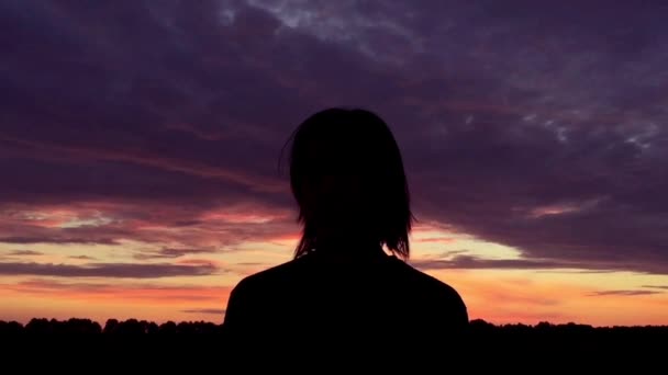 La fille est secouée de ses cheveux au ralenti . — Video