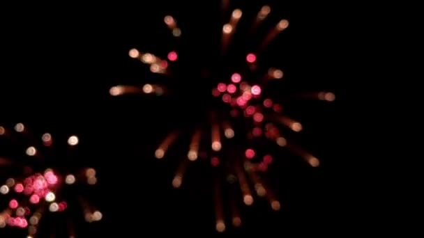 Feuerwerk außer Fokus. — Stockvideo