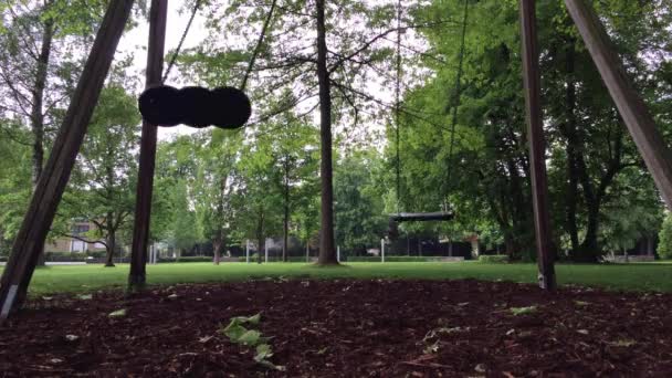 Tomma gungor i parken. — Stockvideo