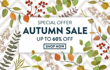 Sonbahar satışları için arka plan vektör illüstrasyonuName