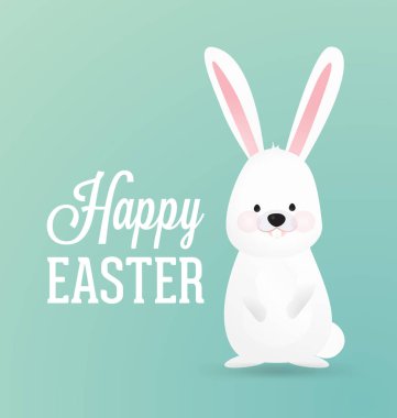 Tatlı tavşanlı mutlu paskalya kartı şablonları